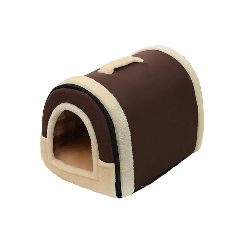 Dog House Enclosed Warm Plush Sleeping Nes