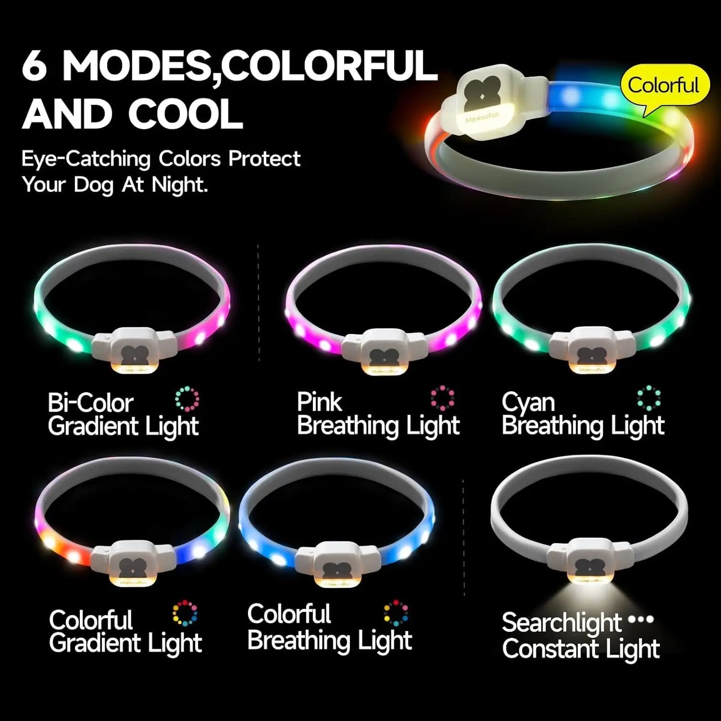 Glow Dog Collar With USB Rechargeable